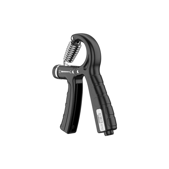 Sertlik Ayarlanabilir 5-60kg Direnç Sayaçlı El Egzersiz Yayı Kırmızı Siyah - 2