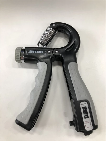 Sertlik Ayarlanabilir 5-60kg Direnç Sayaçlı El Egzersiz Yayı Kırmızı Siyah - 4