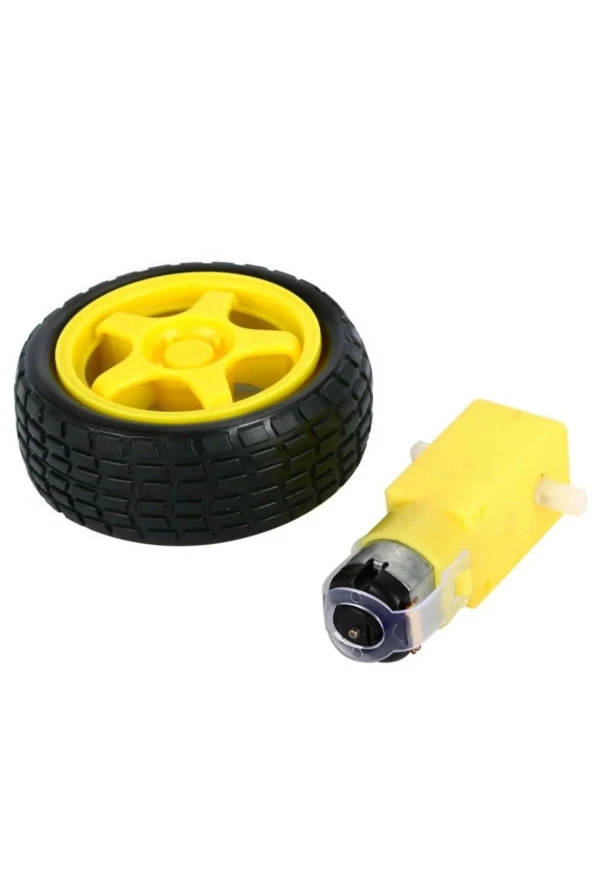 Robot Tekerleği ve DC Motor Seti ,Motor ve Tekerlek Seti