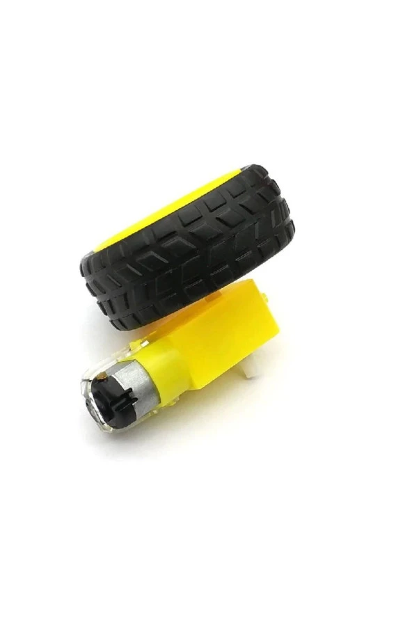 Robot Tekerleği ve DC Motor Seti ,Motor ve Tekerlek Seti - Resim 5