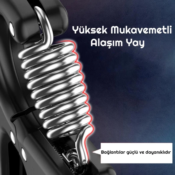 Sertlik Ayarlanabilir 5-60kg Direnç Sayaçlı El Egzersiz Yayı Kırmızı Yeşil - 5