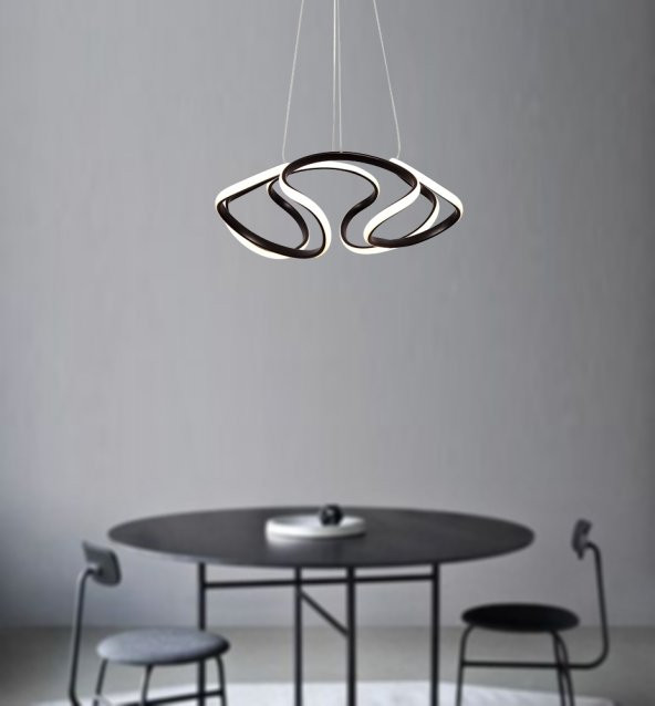 TT Aydınlatma TT307-40-SY  Helezon Modeli Mat Siyah Led Avize - 3