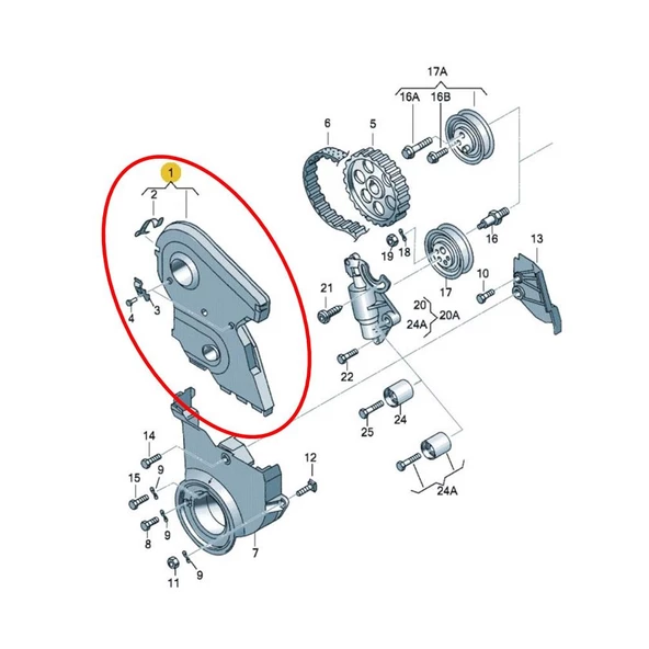 Audi A6 1996-2001 1.8 ADR APT Motor Triger Üst Kapağı 058109107B - 3