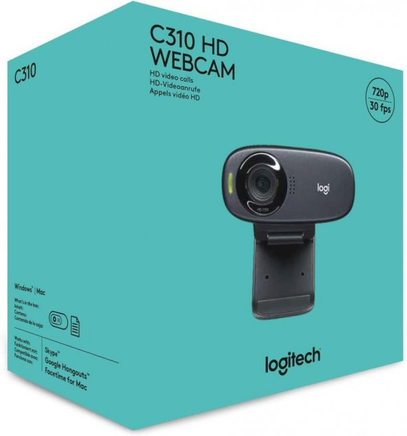 Logitech C310 HD 720p Web Kamerası - Siyah - 3