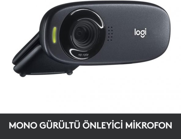 Logitech C310 HD 720p Web Kamerası - Siyah - 4