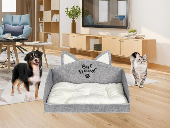 Kedi Köpek Yatağı Gri