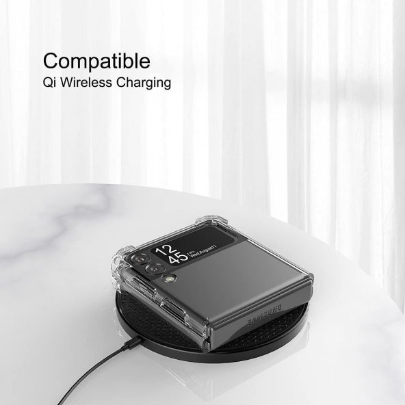 Samsung Z Flip 3 Şeffaf Korumalı Silikon Kılıf - Kapak - Resim 10