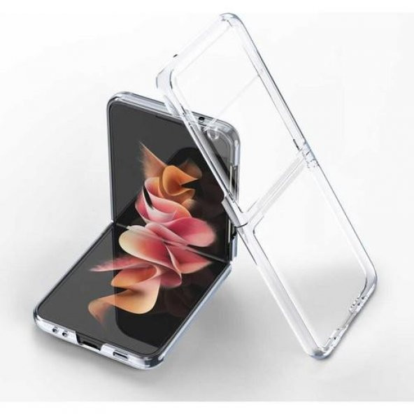 Samsung Z Flip 4 Şeffaf Korumalı Silikon Kapak & Kılıf