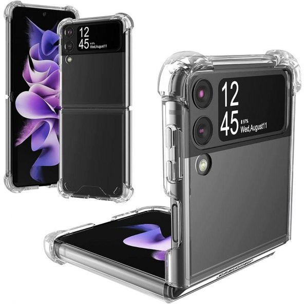 Samsung Z Flip 4 Şeffaf Korumalı Silikon Kapak & Kılıf - 4