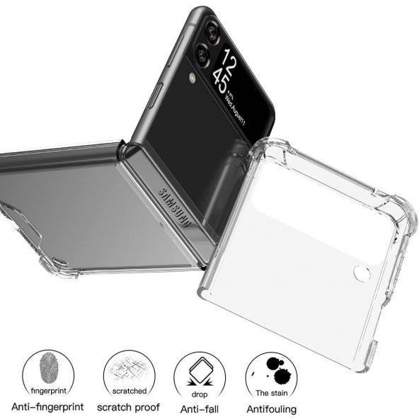 Samsung Z Flip 4 Şeffaf Korumalı Silikon Kapak & Kılıf - 6