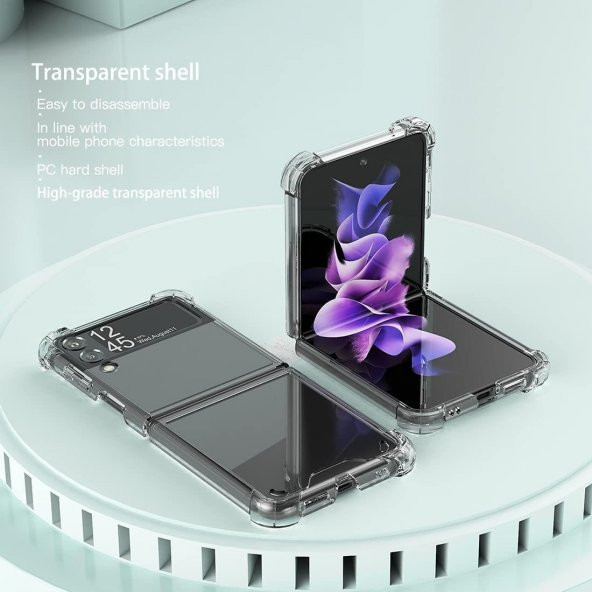 Samsung Z Flip 4 Şeffaf Korumalı Silikon Kapak & Kılıf - 7