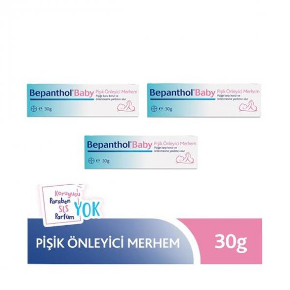 Bepanthol Baby Pişik Önleyici Merhem 30 gr-3 ADET- SKT:04/2024