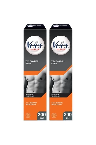 Veet Men Tüy Dökücü Krem 200 Ml-Normal Cilt-2 ADET-SKT:08/2027