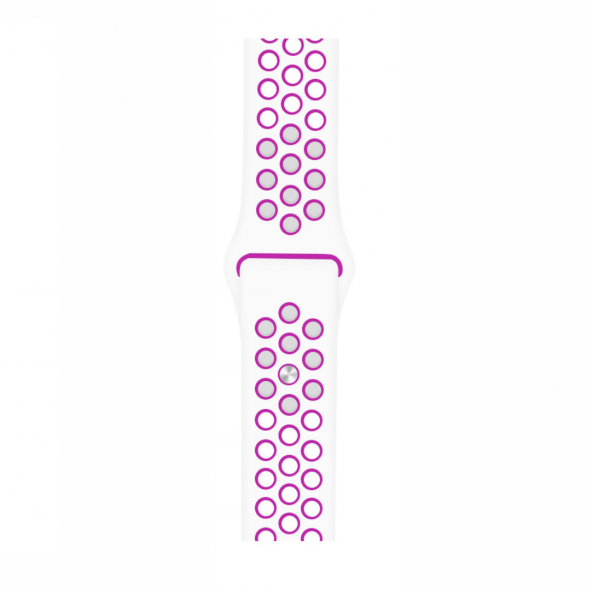 Watch Beyaz-Mor Nike Kordon 42-44 mm Esnek Silikon Delikli Şık Tasarım
