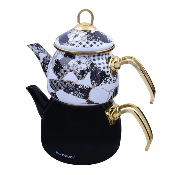 Bambum Summer - Çaydanlık Takımı Siyah Desenli - 2