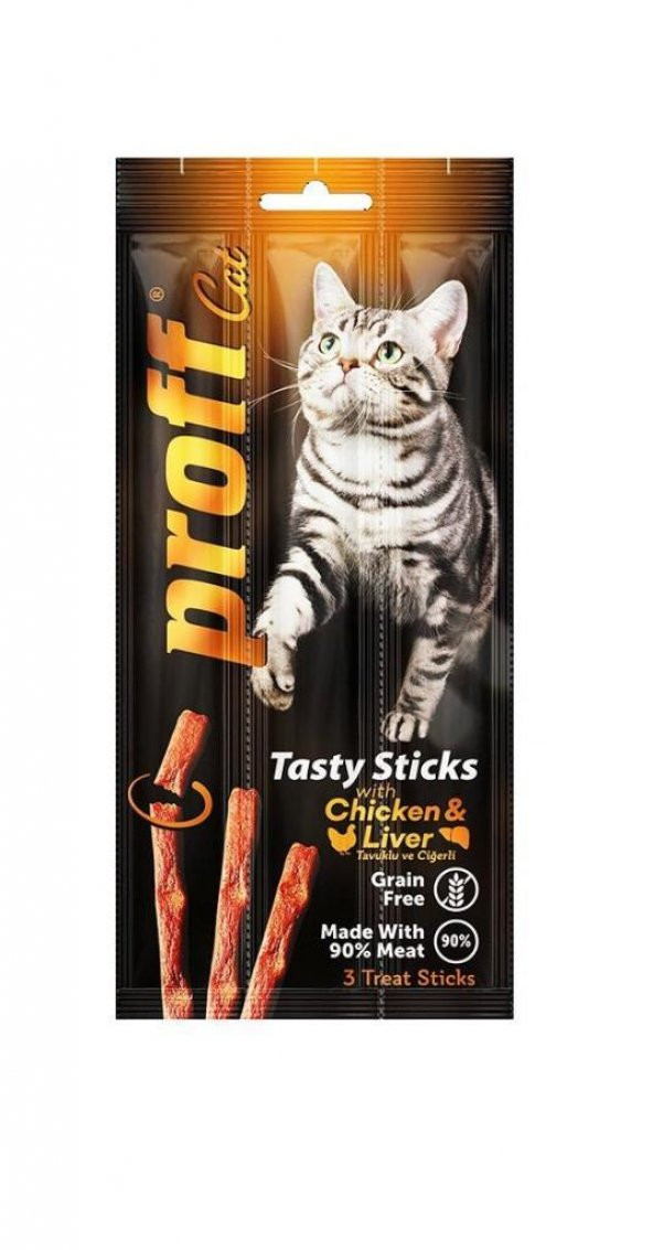 Proff Ciğerli Etli Kedi Ödül Çubuğu 3*5 GR