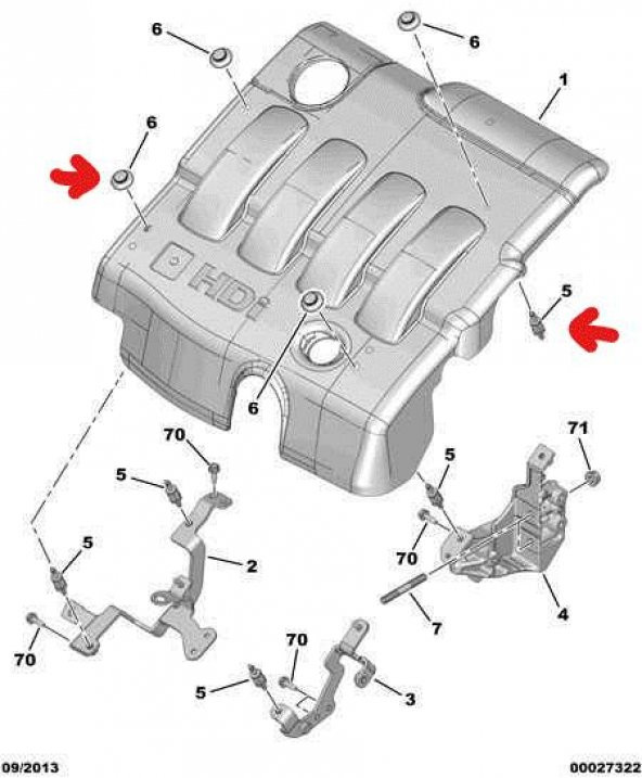 Peugeot Partner 406 607  Motor Üst Kapak Sabitleme Pimi +Somunu - 3
