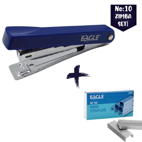 Eagle No:10 Zımba Makinası Ve Zımba Teli Seti Mavi