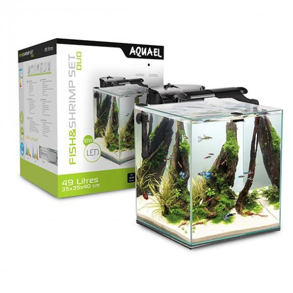 Aquael Fish Shrimp Set Smart Duo 35 Akvaryum Beyaz