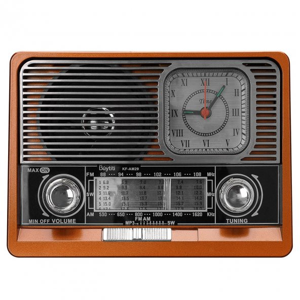 MİKADO MDR-105BT AHŞAP UB-TF DESTEKLİ BLUETOOTH FM-AM-SW 8 BAND KLASİK RADYO - 2