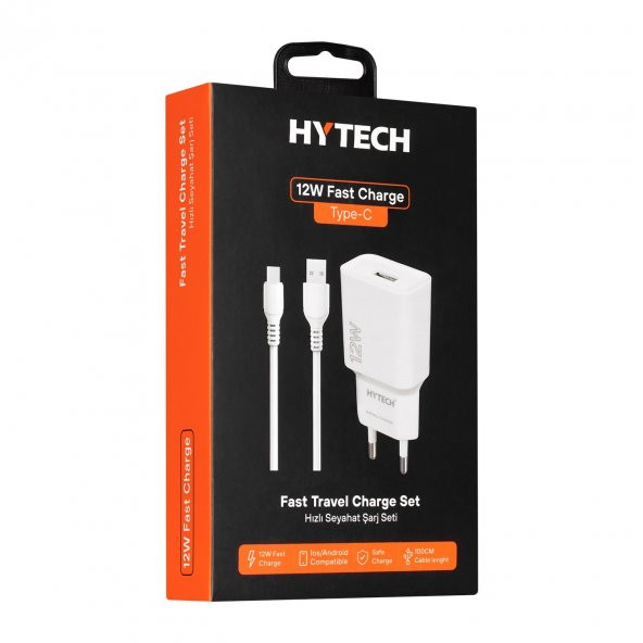 HYTECH HY-XE14L USB KABLOLU 1100MA EV ŞARJ + 2A LIGHTNING BEYAZ ŞARJ ADAPTÖR SETİ - 4