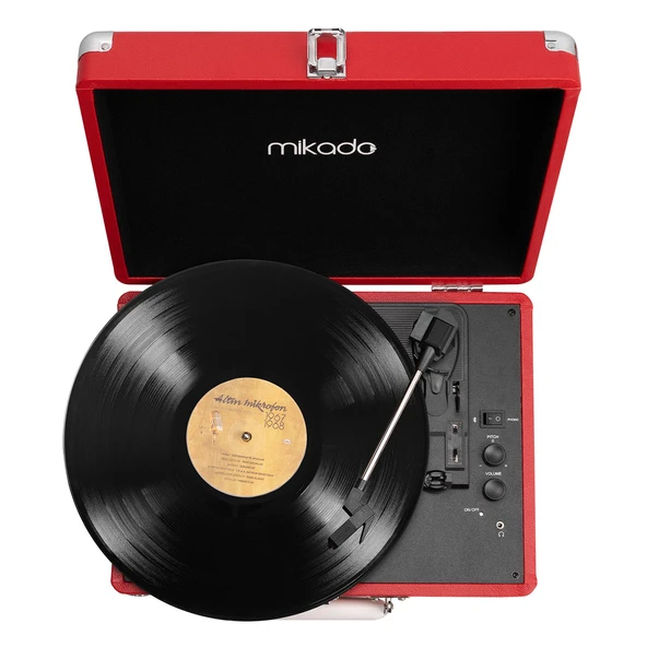 MİKADO MN-P317 NOSTALJİ  KIRMIZI PİKAP +9 RCA + BLUETOOTHDESTEKLİ MÜZİK KUTUSU - 2