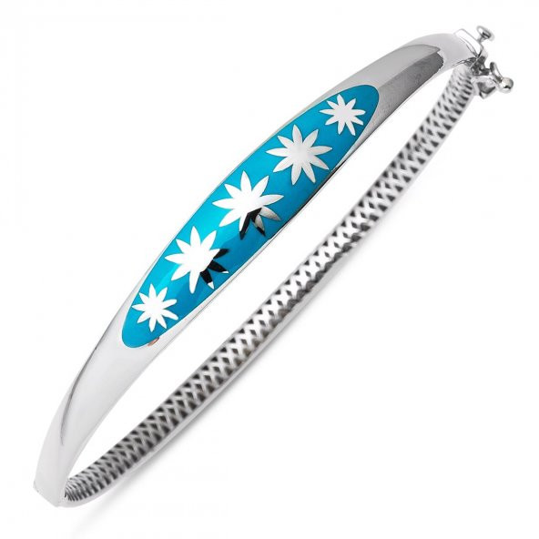 Turkuaz Yıldızı 14 Ayar Altın Kelepçe Bilezik ürün görseli 1