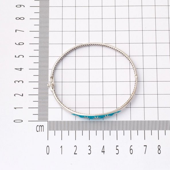 Turkuaz Yıldızı 14 Ayar Altın Kelepçe Bilezik - Resim 5