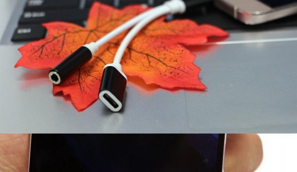 Type C To 3.5mm Stereo Kulaklık Şarj Çevirici Dönüştürücü Adaptör - 3