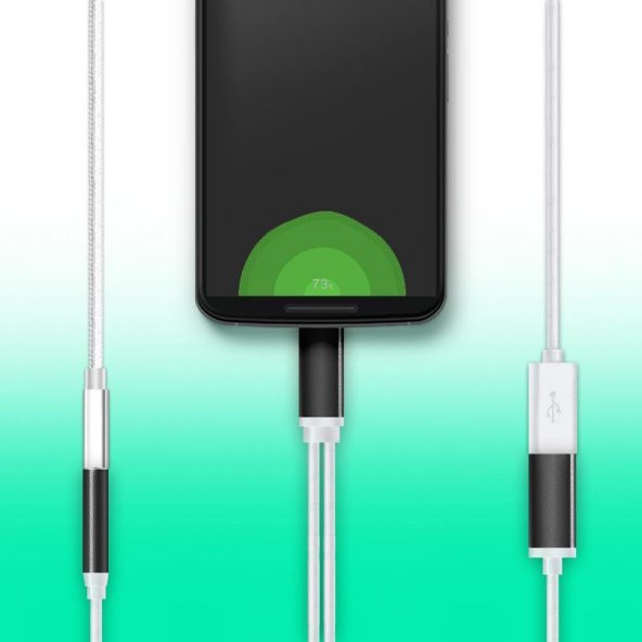 Type C To 3.5mm Stereo Kulaklık Şarj Çevirici Dönüştürücü Adaptör - 6