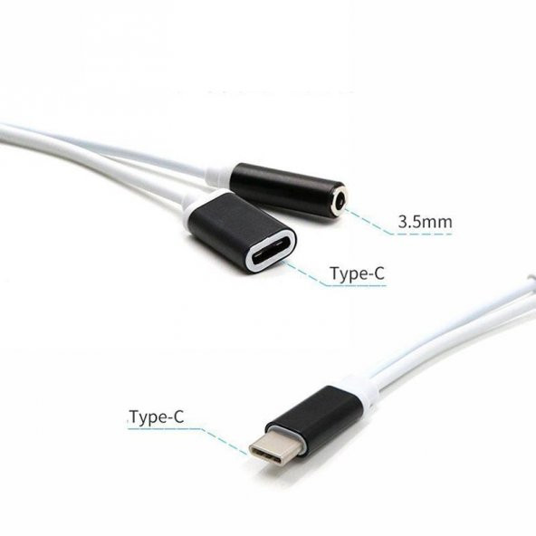 Type C To 3.5mm Stereo Kulaklık Şarj Çevirici Dönüştürücü Adaptör - 7