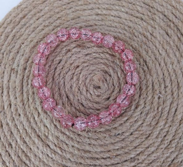 Pembe Kuvars Doğal Taş Çakra Elastik Bileklik Unisex Yoga Enerji Bilezik Takı - 2