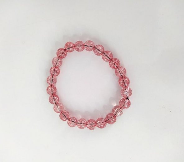 Pembe Kuvars Doğal Taş Çakra Elastik Bileklik Unisex Yoga Enerji Bilezik Takı - 3