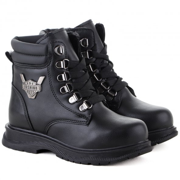 Vojo 670 Kürklü Kaymaz Taban Fermuarlı Unisex Çocuk Botu - 5