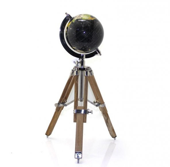Tripod Standlı Dönen Dekoratif Dünya YerKüre Harita Hediyelik - 2