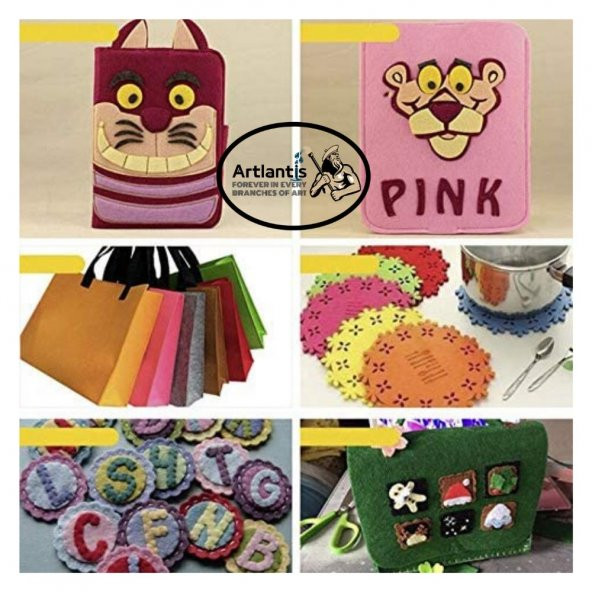 Kırmızı Keçe A4 2 mm 20x30 cm 5 li 1 Paket Okul Kreş Etkinlik - 6