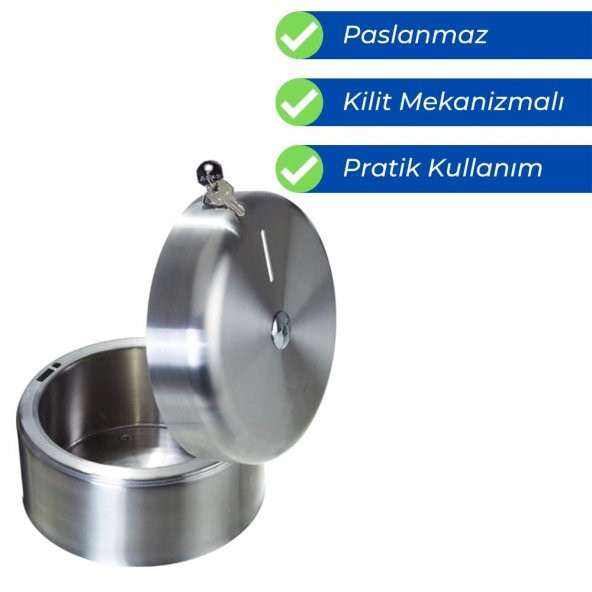 Mulpex Paslanmaz İçten Çekmeli Tuvalet Kağıdı Dispenseri-Kilitli - 2