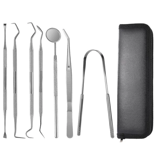 Valkyrie 7 adet Paslanmaz Çelik Diş Tartar Dil Temizleme Dental Ağız Bakım Seti - 4