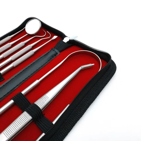 Valkyrie 7 adet Paslanmaz Çelik Diş Tartar Dil Temizleme Dental Ağız Bakım Seti - 2
