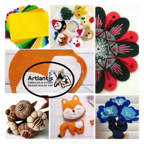 Siyah Keçe A4 2 mm 20x30 cm 5 li 1 Paket Okul Kreş Etkinlik - 4