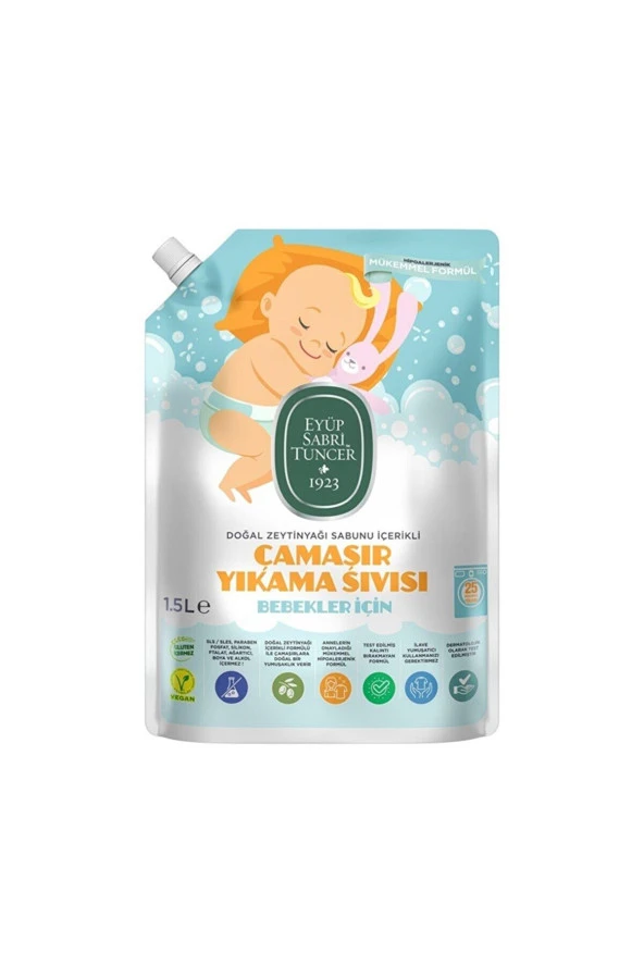 Eyüp Sabri Tuncer Doğal Zeytinyağı İçerikli Bebek Çamaşır Yıkama Sıvısı 1.5 Litre 25 Yıkama