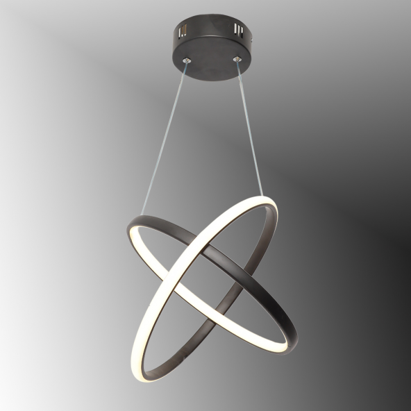 TT Aydınlatma TT315-SY  2Halka Modeli Mat Siyah Led Avize