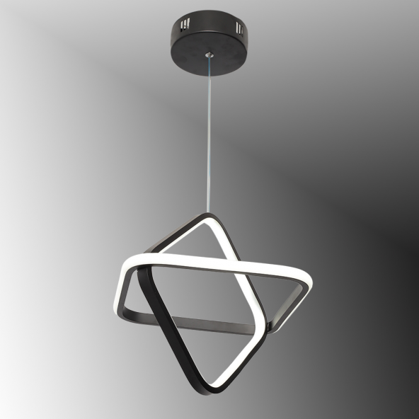 TT Aydınlatma TT316-SY  2Kare Modeli Mat Siyah Led Avize