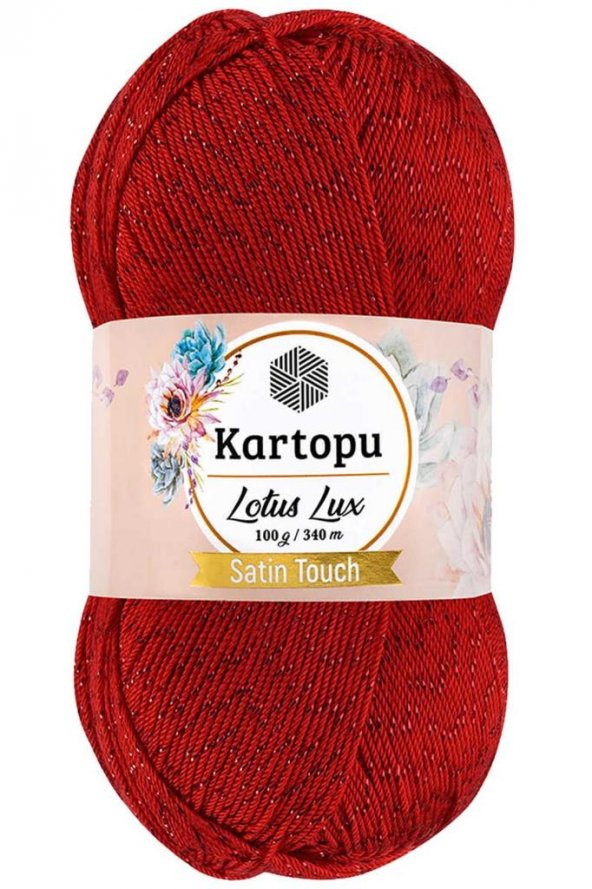 Lotus Lux Bikini Büstiyer Bluz Simli Örgü İpi K165 Kırmızı