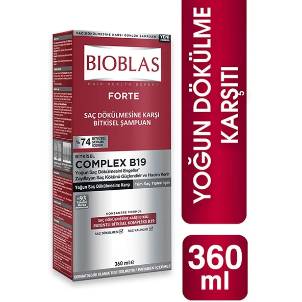 Bioblas Forte Complex B19 Yoğun Saç Dökülmelerine Karşı Bitkisel Şampuan 360 ml - 2