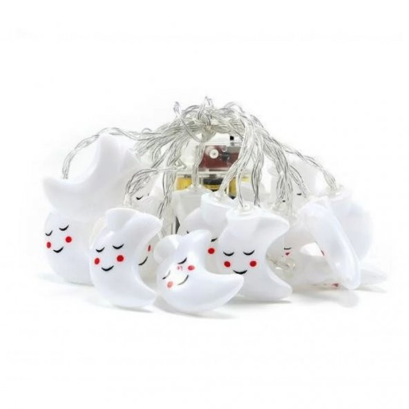 10lu Sevimli Ay Led Dekoratif Led Günışığı Led Gülen Ay - 2