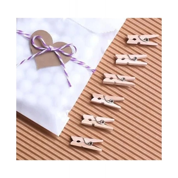 50 Adet Mini Ahşap Mandal - 2