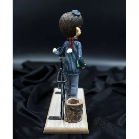 Bisikletli Öğrenci Erkek Biblo - 4