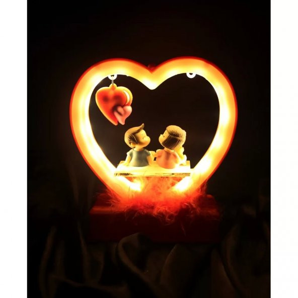 Kırmızı Kalpli Süs Biblo - 3