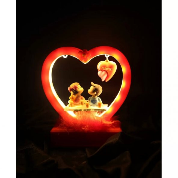 Kırmızı Kalpli Süs Biblo - 5